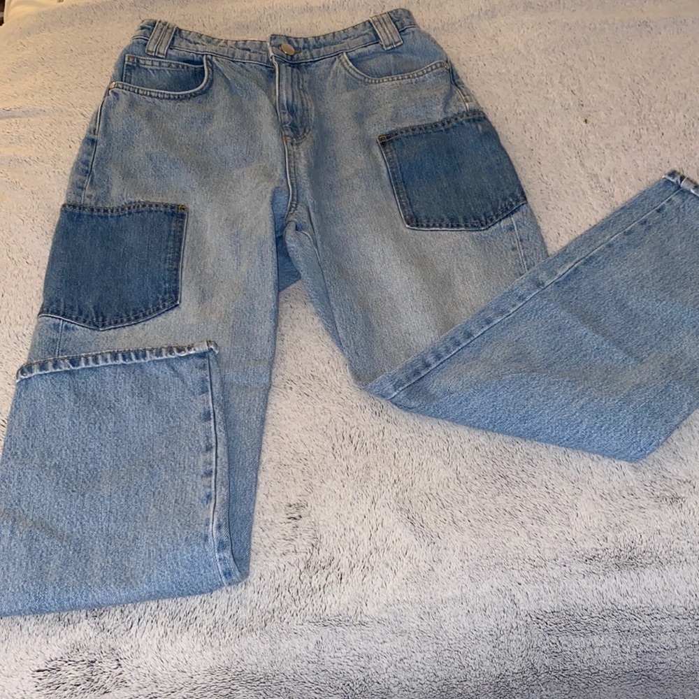 Ted Baker light wash high waist straight leg denim